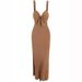 European And American Cross-border Women's Long With V-neck, Straps, Hollow-out Design, Slit, Slim Fit, Backless, Sexy_ecoleips.com