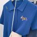 Women's Blue Plus Size Short Sleeve Knit Top Polo Collar Shoulder Cutouts Summer Youthful Fashion Top_ecoleips.com