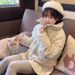 Splicing Design Sense Niche Polka Dot Cotton Top Women's Winter Lamb Wool Lapel Jacket Cotton Coat_ecoleips.com