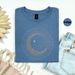 Mystic Moon Phase Celestial Gold Crescent Moon Tee Witchcore Spiritual Graphic T-Shirt For Women Y2K Top Daily Trendy Streetwear_ecoleips.com