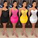 Women's Clothing sexy suspender-wrapped chest mesh mesh hot diamond solid color one-piece skirt_ecoleips.com
