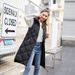 Women's Autumn And Winter Down Cotton Vest Hooded Sleeveless Cotton Waistcoat Warm Vest Mid Length Cotton Vest Women_ecoleips.com