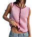 Y2K Contrast Trim Knit Tank Top | Sleeveless Cropped Summer Casual Wear For Women, Street Style_ecoleips.com