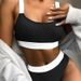 Women's Clothing European And American Style Bikini Two Piece Sports Vest Style High Waist Swimsuit For Women_ecoleips.com