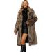 Autumn And Winter New Women's Square Collar Fur Long Coat Coat Women's Europe And America_ecoleips.com