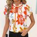2026 European And American Fashion Versatile Elegant Pleated Round Neck Tie-Strap Printed_ecoleips.com