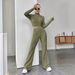 Women's Clothing Spring New Knitted Long Sleeved Suit Hooded Sweater Loose Trousers Two Piece Suit_ecoleips.com