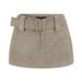 Retro Low Waist Mini Skirt For Women - Slimming Stretchable High Elasticity With Adjustable Belt, Anti-Exposure Design, Versatile For Casual & Party_ecoleips.com