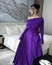 Women's Clothing Autumn And Winter Women's Wear Sexy Off Shoulder Pleated Evening Dress_ecoleips.com