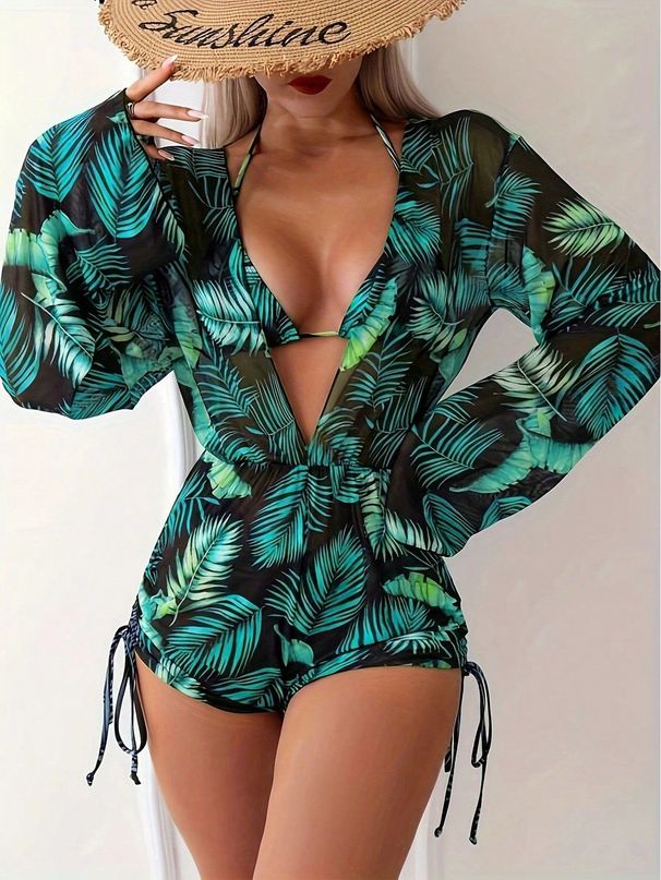 Women's Clothing Three Piece Bikini Swimsuit American Style Sexy Swimwear For Beach & Pool - Comfortable & Stylish_ecoleips.com