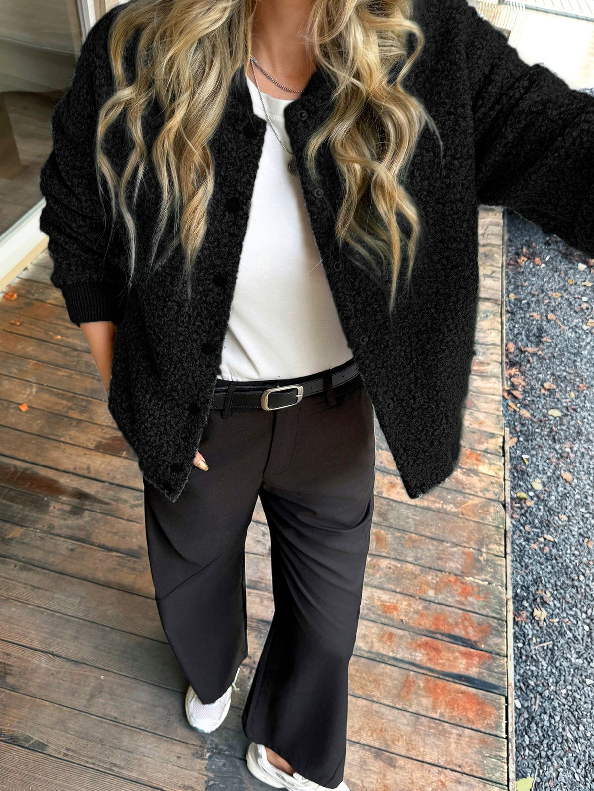 DiYun European And American Casual Vacation Buttoned Long-Sleeve Women's Coat 2025 Autumn/Winter_ecoleips.com