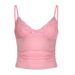 Women's Lace Trimmed V Neck Bow Solid Color Camisole Sexy Low Cut Slim Fit Short Tank Top_ecoleips.com