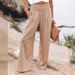 2026 Spring/Summer Clothing: Cross-Border Women's Casual Loose Cotton Ruched Vintage Mid-Waist Export Pants_ecoleips.com