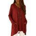 E-Commerce Women's Autumn And Winter Clothing V-Neck Loose Long-Sleeved T-Shirt Top Large Size Fashion_ecoleips.com