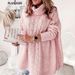 Oversized Batwing Sleeve Knit Top – Plus Size Women’s Tunic Sweater With Shawl Collar_ecoleips.com