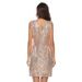 Women's V-neck Sleeveless Mid-length Sequin Little Dress 5128_ecoleips.com