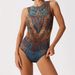 Women's Smart Sunscreen Swimsuit Quick Drying Cross-Border Swimwear European Style Sexy Vacation Beach Dress Polyester_ecoleips.com