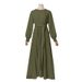Women's Clothing temperament pleated skirt solid color simple style long sleeve waist slimming knee length skirt fashionable and elegant long skirt_ecoleips.com