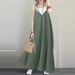 2024 Casual Loose Solid V-neck Backless Sexy Long Sleeveless Women's Party Dress_ecoleips.com
