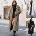 Women's Clothing Fashion V Neck Long Fur Coat Coat Female Autumn And Winter New Plush Warm Coat_ecoleips.com