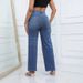 Women's Clothing New Elastic Hole Loose Bell Bottom Pants_ecoleips.com
