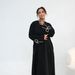 Modest Abaya Dress Elegant Butterfly Sleeve Rhinestone Dress For Women - V-Neck Flowy Midi Dress With Bow Cuffs For Casual & Office Wear_ecoleips.com