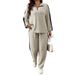 Leisure Suits For Women Autumn New High End Design Tops Wide Leg Pants Two Piece Suits_ecoleips.com