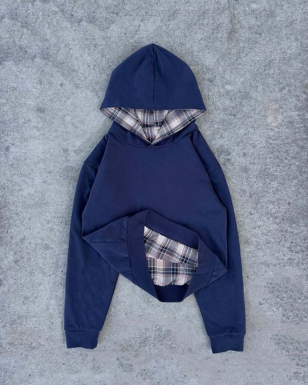 Reversible Plaid Streetwear Hoodie – Hip-Hop Inspired Oversized Pullover, Double-Sided Design(Light Grey, Black, Navy, S-XXL)_ecoleips.com