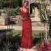 Spring/Summer Women's Two Piece Set Halter Neck Pleated Camisole Top With Ruffled Long Skirt Pant Suit_ecoleips.com