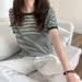 Wholesale Of Striped Short-Sleeved T-Shirts For Women In Summer, Loose Round-Neck Half-Sleeved Casual T-Shirts And Tops_ecoleips.com