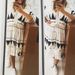 Women's Geometric Print Kimono Beach Cover Up, Drawstring Waist V-Neck Midi Dress_ecoleips.com