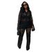 Women's Clothing Sexy Lace Patterned Lace-Trimmed Sheer Blazer & Pants Set – Long Sleeve Sexy Office-to-Club Outfit (Black/White, S-XXL)_ecoleips.com