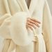 Women's Wool-Blend Double-Faced Coat - Short Length Scarf Collar Jacket With Belt, Alpaca Wool & Cashmere Touch, Elegant Office Wear_ecoleips.com