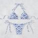 Women's Clothing Floral Halter Neck Lace Up Hot Spring Swimsuit Sexy Beach Bikini_ecoleips.com
