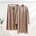 Women's Knitted Cardigan Turtleneck Vest Skirt Set Loose Fit 3-Piece Outfit For Autumn Winter_ecoleips.com