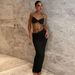 Slim-Fit Halter Neck Crop Top & Bodycon Skirt Set, Sexy Ribbed Two-Piece Outfit For Women, Spring Streetwear, Green & Black_ecoleips.com