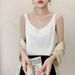 Women's U-neck Camisole Outerwear, Made Of Ice Silk, Sleeveless Satin With Wide Shoulder Straps, Available For Wholesale_ecoleips.com