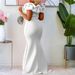 D3192 Women's Fashion 2025 New Solid Color Mermaid With Ruffled Hem Slim Fit Evening Gown Long Dress_ecoleips.com