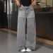 Women's Jeans: Sweet Spicy High-Waisted Straight-Leg Loose Casual Long Pants, Cross-Border European And American_ecoleips.com