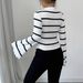 Women's Striped Knit Top - Stand Collar Long Sleeve Casual Shirt (Breathable Cotton, Spring Summer Essential, Comfort Fit)_ecoleips.com
