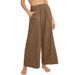 Women's Clothing Spring And Summer New Cotton And Linen Solid Color Trendy Brand High Waist Loose Casual Wide Leg Trousers_ecoleips.com