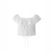 New European American Summer Style French Retro Fresh And Sweet Ruffled Tie-waist Cotton Top With Embroidered Design_ecoleips.com