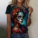 Mexican Day Of The Dead Women's T Shirt 3D Print Rose Catrina Goddess O-Neck Short Sleeve Tees Streetwear Y2k Clothing For Girls_ecoleips.com