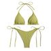 Women's Clothing Nylon Solid Color Split Suspenders Women Sexy Triangle Bikini New Multi Color Swimsuit_ecoleips.com