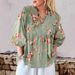 Aria Basics Aria Basics 2025 New European And American Blouse, Bestseller On Independent E-commerce Platforms, V-neck Floral Print Puff Sleeve_ecoleips.com