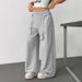 Women's High Waist Flared Joggers With Ruffle Detail & Drawstring - Soft Wide Leg Lounge Pants For Casual Wear_ecoleips.com