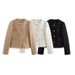 Women's Clothing Spring And Autumn New Style Metal Button Pocket Woolen Short Outer Single Breasted Top A14039_ecoleips.com