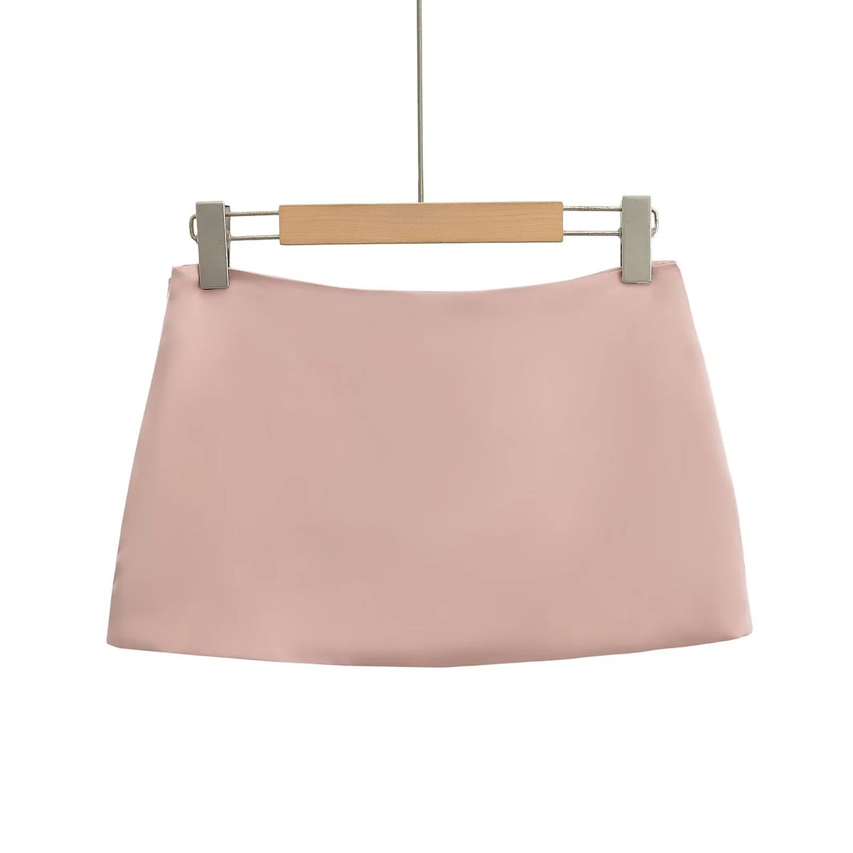 Verve Wind Satin A-line Solid Color Short Hot Girl Summer Slim Sexy Bodycon Skirt For Women_ecoleips.com