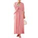 Women's Clothing Middle East Pink Dress Polka Dot Hot Stamping Waist Characteristic Lace Kaftan Dress_ecoleips.com