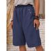 New Style Women's Solid Color Casual Shorts Five-Point Pants Straight-Leg Home Wear_ecoleips.com